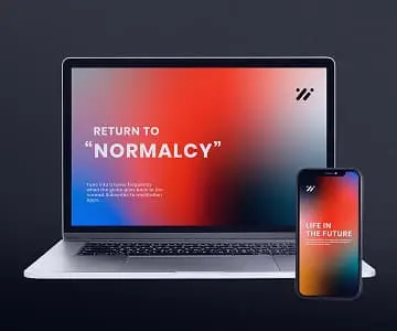 Laptop and phone with app interfaces